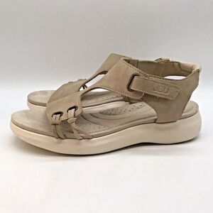 JBU by Jambu Alice Vegan Sandals Women 8M Tan Memory Foam Hook & Loop Slingback